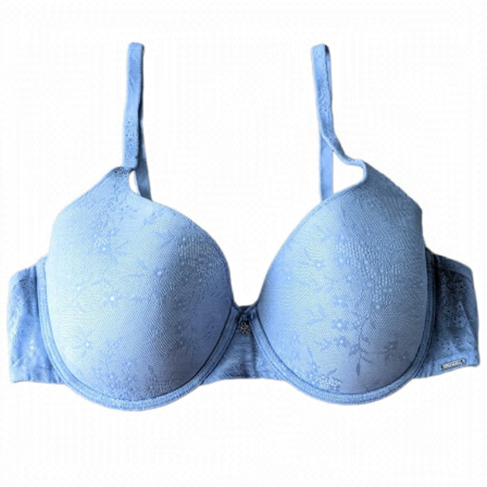 La vie en rose lace t shirt bra pastel blue size 36C C082